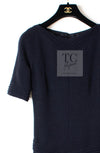 CHANEL 12A Dark Navy Gripoix Wool Dress Jessica Biel 36 40 シャネル ダークネイビー グリポワ装飾 ウール ワンピース 即発