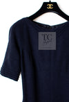 CHANEL 12A Dark Navy Gripoix Wool Dress Jessica Biel 36 40 シャネル ダークネイビー グリポワ装飾 ウール ワンピース 即発
