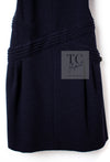 CHANEL 12A Dark Navy Gripoix Wool Dress Jessica Biel 36 40 シャネル ダークネイビー グリポワ装飾 ウール ワンピース 即発