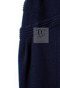 CHANEL 12A Dark Navy Gripoix Wool Dress Jessica Biel 36 40 シャネル ダークネイビー グリポワ装飾 ウール ワンピース 即発