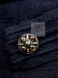 CHANEL 12A Dark Navy Gripoix Wool Dress Jessica Biel 36 40 シャネル ダークネイビー グリポワ装飾 ウール ワンピース 即発