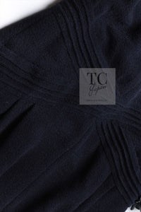 CHANEL 12A Dark Navy Gripoix Wool Dress Jessica Biel 36 40 シャネル ダークネイビー グリポワ装飾 ウール ワンピース 即発