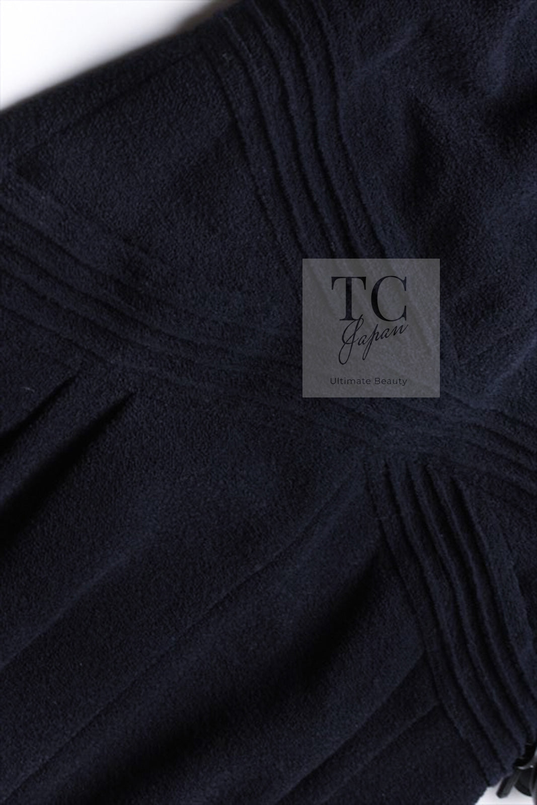 CHANEL 12A Dark Navy Gripoix Wool Dress Jessica Biel 36 40 シャネル ダークネイビー グリポワ装飾 ウール ワンピース 即発