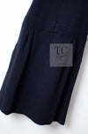 CHANEL 12A Dark Navy Gripoix Wool Dress Jessica Biel 36 40 シャネル ダークネイビー グリポワ装飾 ウール ワンピース 即発