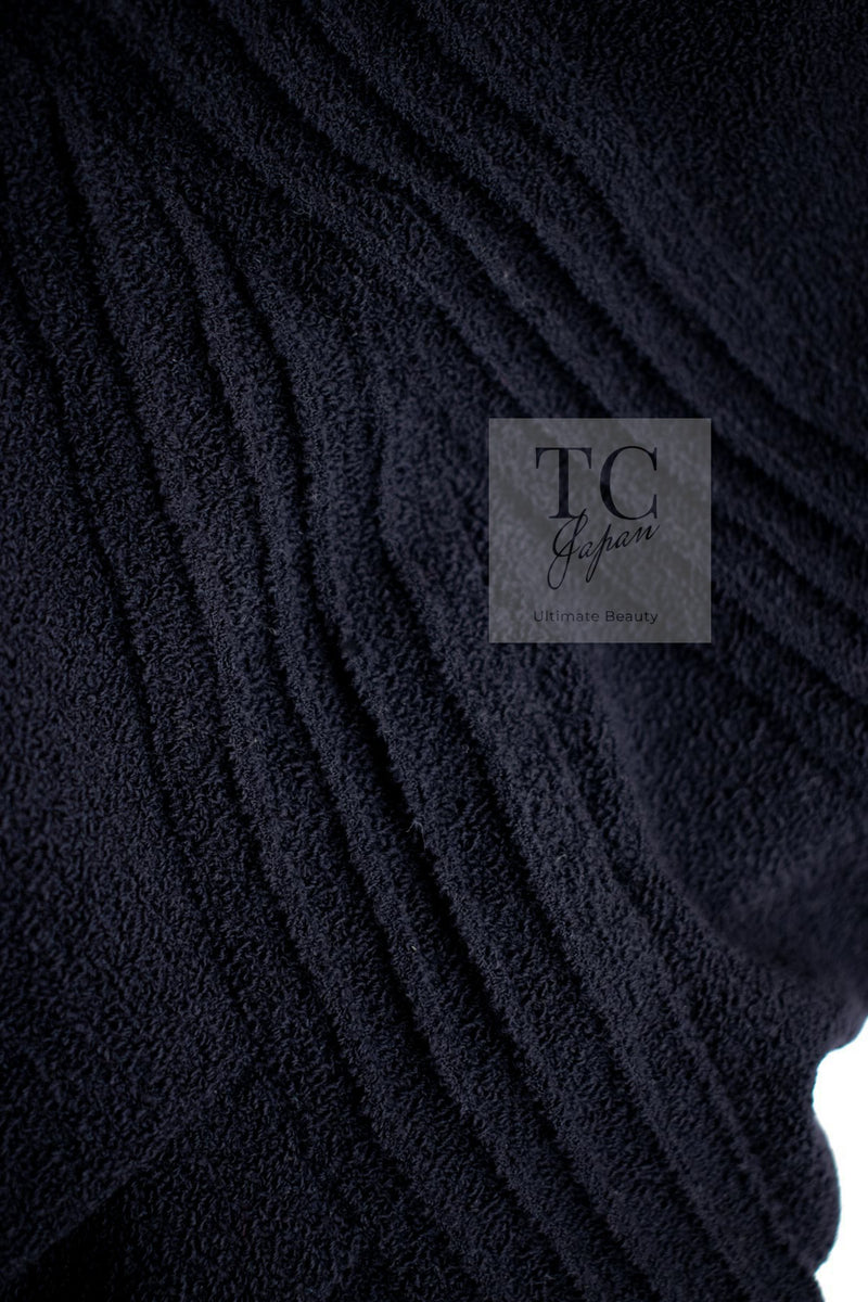 CHANEL 12A Dark Navy Gripoix Wool Dress Jessica Biel 36 40 シャネル ダークネイビー グリポワ装飾 ウール ワンピース 即発