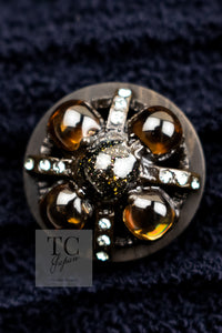 CHANEL 12A Dark Navy Gripoix Wool Dress Jessica Biel 36 40 シャネル ダークネイビー グリポワ装飾 ウール ワンピース 即発