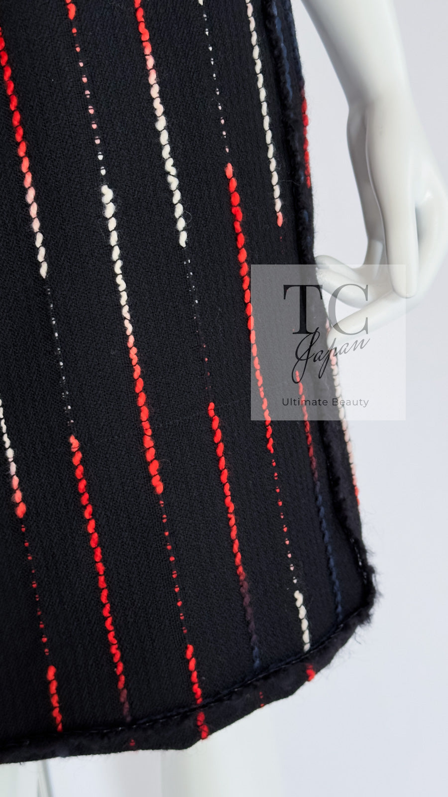 CHANEL 10A Black Multicolor Sequin Fringe Wool Tweed Dress 36 シャネル ブラック マルチカラー スパンコール フリンジ ウール ツイード ワンピース 即発