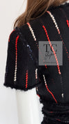 CHANEL 10A Black Multicolor Sequin Fringe Wool Tweed Dress 36 シャネル ブラック マルチカラー スパンコール フリンジ ウール ツイード ワンピース 即発