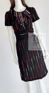 CHANEL 10A Black Multicolor Sequin Fringe Wool Tweed Dress 36 シャネル ブラック マルチカラー スパンコール フリンジ ウール ツイード ワンピース 即発
