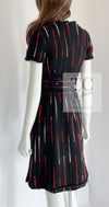 CHANEL 10A Black Multicolor Sequin Fringe Wool Tweed Dress 36 シャネル ブラック マルチカラー スパンコール フリンジ ウール ツイード ワンピース 即発