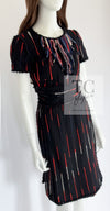 CHANEL 10A Black Multicolor Sequin Fringe Wool Tweed Dress 36 シャネル ブラック マルチカラー スパンコール フリンジ ウール ツイード ワンピース 即発