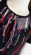 CHANEL 10A Black Multicolor Sequin Fringe Wool Tweed Dress 36 シャネル ブラック マルチカラー スパンコール フリンジ ウール ツイード ワンピース 即発