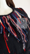 CHANEL 10A Black Multicolor Sequin Fringe Wool Tweed Dress 36 シャネル ブラック マルチカラー スパンコール フリンジ ウール ツイード ワンピース 即発