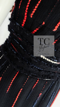 CHANEL 10A Black Multicolor Sequin Fringe Wool Tweed Dress 36 シャネル ブラック マルチカラー スパンコール フリンジ ウール ツイード ワンピース 即発