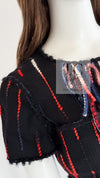 CHANEL 10A Black Multicolor Sequin Fringe Wool Tweed Dress 36 シャネル ブラック マルチカラー スパンコール フリンジ ウール ツイード ワンピース 即発