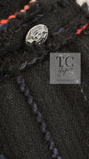 CHANEL 10A Black Multicolor Sequin Fringe Wool Tweed Dress 36 シャネル ブラック マルチカラー スパンコール フリンジ ウール ツイード ワンピース 即発