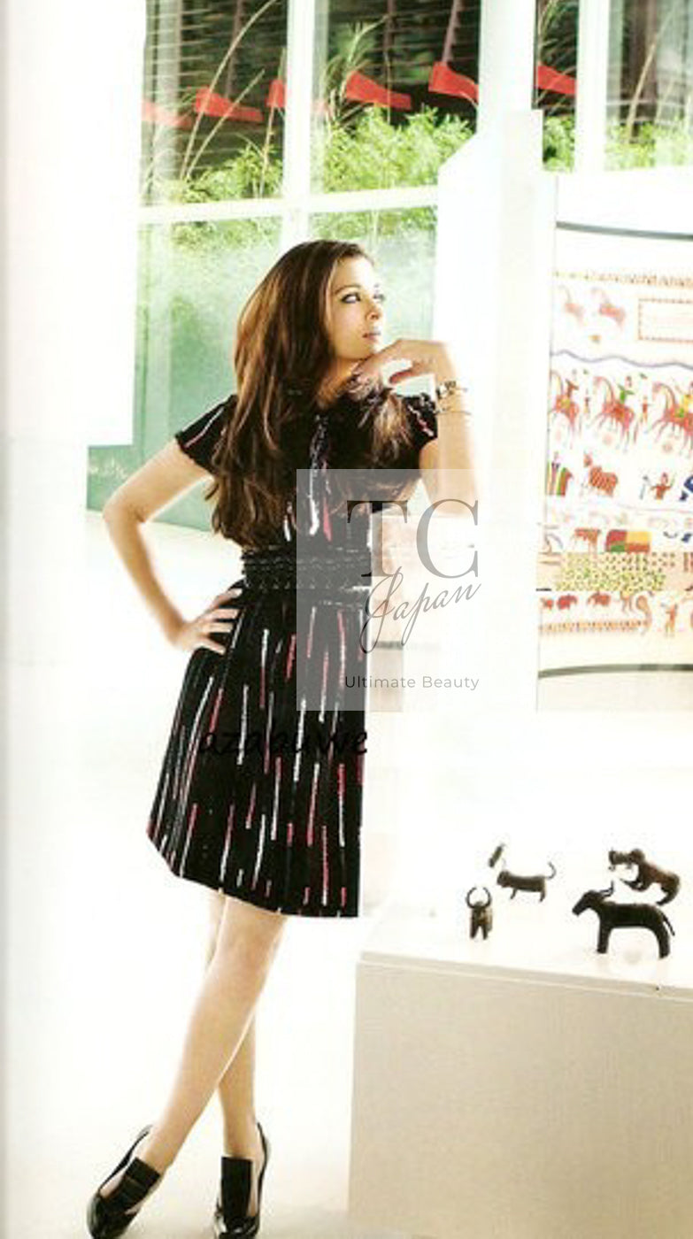 CHANEL 10A Black Multicolor Sequin Fringe Wool Tweed Dress 36 シャネル ブラック マルチカラー スパンコール フリンジ ウール ツイード ワンピース 即発