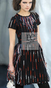 CHANEL 10A Black Multicolor Sequin Fringe Wool Tweed Dress 36 シャネル ブラック マルチカラー スパンコール フリンジ ウール ツイード ワンピース 即発