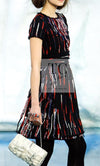 CHANEL 10A Black Multicolor Sequin Fringe Wool Tweed Dress 36 シャネル ブラック マルチカラー スパンコール フリンジ ウール ツイード ワンピース 即発