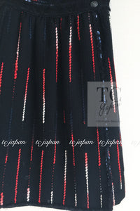 CHANEL 10A Black Multicolor Sequin Fringe Wool Tweed Dress 36 シャネル ブラック マルチカラー スパンコール フリンジ ウール ツイード ワンピース 即発