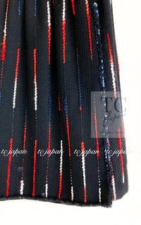 CHANEL 10A Black Multicolor Sequin Fringe Wool Tweed Dress 36 シャネル ブラック マルチカラー スパンコール フリンジ ウール ツイード ワンピース 即発