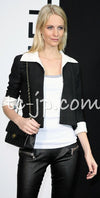 CHANEL 09S Black Ivory Two Tone Color Jacket 36 38 シャネル ブラック アイボリー 黒白 ツートンカラー ジャケット 即発