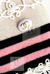CHANEL 11C Pink Black Striped Cashmere Knit Dress 36 シャネル ピンク ブラック ストライプ ボーダー カシミア100% ニット ワンピース 即発
