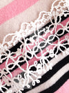 CHANEL 11C Pink Black Striped Cashmere Knit Dress 36 シャネル ピンク ブラック ストライプ ボーダー カシミア100% ニット ワンピース 即発