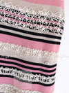CHANEL 11C Pink Black Striped Cashmere Knit Dress 36 シャネル ピンク ブラック ストライプ ボーダー カシミア100% ニット ワンピース 即発