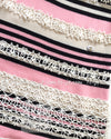 CHANEL 11C Pink Black Striped Cashmere Knit Dress 36 シャネル ピンク ブラック ストライプ ボーダー カシミア100% ニット ワンピース 即発