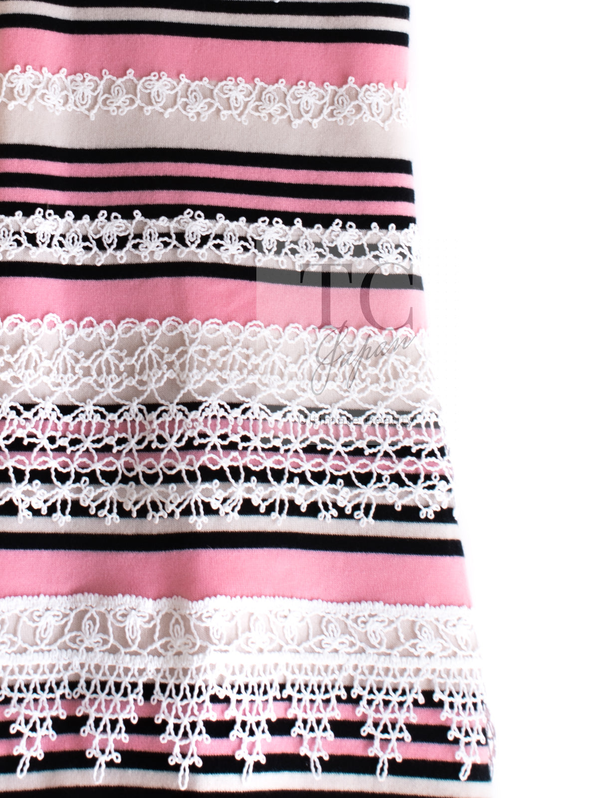 CHANEL 11C Pink Black Stripe Cashmere Knit Dress 36 シャネル ピンク ブラック ストライプ ボーダー カシミア100% ニット ワンピース 即発
