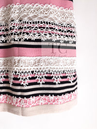 CHANEL 11C Pink Black Stripe Cashmere Knit Dress 36 シャネル ピンク ブラック ストライプ ボーダー カシミア100% ニット ワンピース 即発