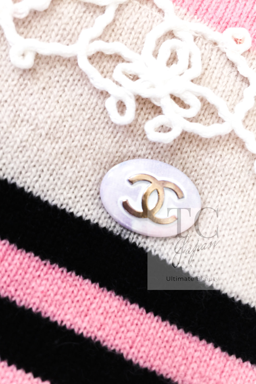 CHANEL 11C Pink Black Stripe Cashmere Knit Dress 36 シャネル ピンク ブラック ストライプ ボーダー カシミア100% ニット ワンピース 即発