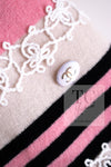 CHANEL 11C Pink Black Stripe Cashmere Knit Dress 36 シャネル ピンク ブラック ストライプ ボーダー カシミア100% ニット ワンピース 即発