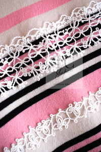 CHANEL 11C Pink Black Stripe Cashmere Knit Dress 36 シャネル ピンク ブラック ストライプ ボーダー カシミア100% ニット ワンピース 即発
