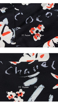 CHANEL 97S Vintage Navy Sleeveless Flower Silk Dress 38 シャネル ヴィンテージ ネイビー ノースリーブ 花柄 シルク ワンピース