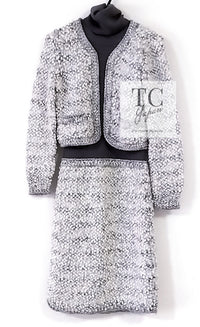 CHANEL 16PF Gray White Ivory Turtleneck Knit Dress 36 シャネル グレー ホワイト アイボリー タートルネック ニット ドッキング ワンピース 即発