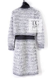 CHANEL 16PF Gray White Ivory Turtleneck Knit Dress 36 シャネル グレー ホワイト アイボリー タートルネック ニット ドッキング ワンピース 即発