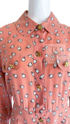 CHANEL 80's Vintage Pink Perfume Bottle CC Logo Print Silk Dress 40 シャネル ヴィンテージ ピンク 香水ボトル ココマーク シルク ワンピース 即発