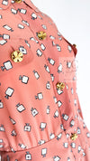 CHANEL 80's Vintage Pink Perfume Bottle CC Logo Print Silk Dress 40 シャネル ヴィンテージ ピンク 香水ボトル ココマーク シルク ワンピース 即発