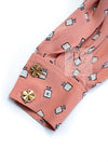 CHANEL 80's Vintage Pink Perfume Bottle CC Logo Print Silk Dress 40 シャネル ヴィンテージ ピンク 香水ボトル ココマーク シルク ワンピース 即発