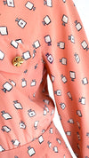 CHANEL 80's Vintage Pink Perfume Bottle CC Logo Print Silk Dress 40 シャネル ヴィンテージ ピンク 香水ボトル ココマーク シルク ワンピース 即発