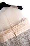 CHANEL 05S Metallic Gold Beige PearlButton Lesage Tweed Dress 36 シャネル メタリック ベージュ ゴールド ノースリーブ パール CC ボタン ルサージュ ツイード ドレス ワンピース 即発