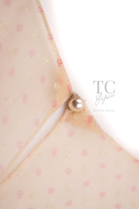 CHANEL 05S Metallic Gold Beige PearlButton Lesage Tweed Dress 36 シャネル メタリック ベージュ ゴールド ノースリーブ パール CC ボタン ルサージュ ツイード ドレス ワンピース 即発