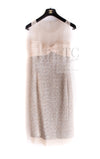 CHANEL 05S Metallic Gold Beige PearlButton Lesage Tweed Dress 36 シャネル メタリック ベージュ ゴールド ノースリーブ パール CC ボタン ルサージュ ツイード ドレス ワンピース 即発