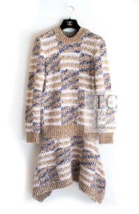 CHANEL 18A Beige Brown Gold Metallic Knit Dress 36 38 シャネル ベージュ ブラウン ゴールド メタリック ニット ワンピース 即発