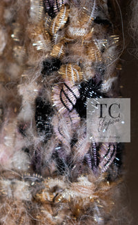 CHANEL 18A Beige Brown Gold Metallic Knit Dress 36 38 シャネル ベージュ ブラウン ゴールド メタリック ニット ワンピース 即発