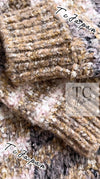 CHANEL 18A Beige Brown Gold Metallic Knit Dress 36 38 シャネル ベージュ ブラウン ゴールド メタリック ニット ワンピース 即発