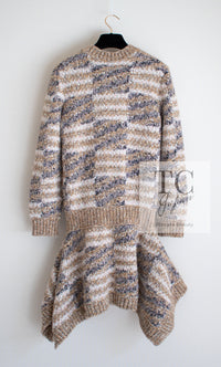 CHANEL 18A Beige Brown Gold Metallic Knit Dress 36 38 シャネル ベージュ ブラウン ゴールド メタリック ニット ワンピース 即発