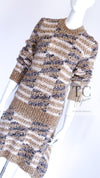 CHANEL 18A Beige Brown Gold Metallic Knit Dress 36 38 シャネル ベージュ ブラウン ゴールド メタリック ニット ワンピース 即発